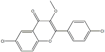 2-(4-Chlorophenyl)-6-chloro-3-methoxy-4H-1-benzopyran-4-one 结构式