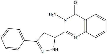 3-Amino-2-[(3-phenyl-4,5-dihydro-1H-pyrazol)-5-yl]quinazolin-4(3H)-one 结构式