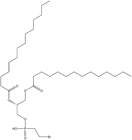 [R,(+)]-1-O,2-O-Dimyristoyl-L-glycerol 3-(2-bromoethylphosphonic acid) 结构式