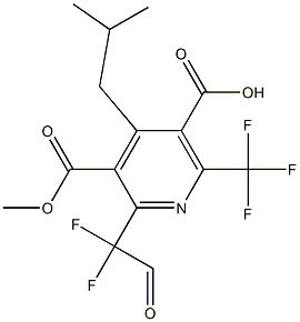 6-(Trifluoromethyl)-2-(1,1-difluoro-2-oxoethyl)-4-isobutylpyridine-3,5-di(carboxylic acid methyl) ester 结构式