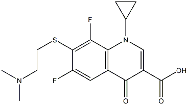 7-[2-(Dimethylamino)ethyl]thio-1-cyclopropyl-6,8-difluoro-1,4-dihydro-4-oxoquinoline-3-carboxylic acid 结构式