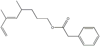 Phenylacetic acid 4,6-dimethyl-5,7-octadienyl ester 结构式