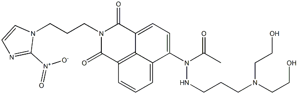 6-[[3-[Bis(2-hydroxyethyl)amino]propylamino]acetylamino]-2-[3-(2-nitro-1H-imidazole-1-yl)propyl]-1H-benzo[de]isoquinoline-1,3(2H)-dione 结构式