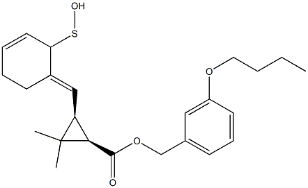 (1R,3S)-2,2-Dimethyl-3-[[(3E)-2,3,4,5-tetrahydro-2-oxothiophen]-3-ylidenemethyl]cyclopropane-1-carboxylic acid-3-butoxybenzyl ester 结构式