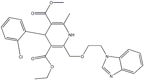 4-(2-Chlorophenyl)-1,4-dihydro-2-[2-(1H-benzimidazol-1-yl)ethoxymethyl]-6-methylpyridine-3,5-dicarboxylic acid 3-ethyl 5-methyl ester 结构式