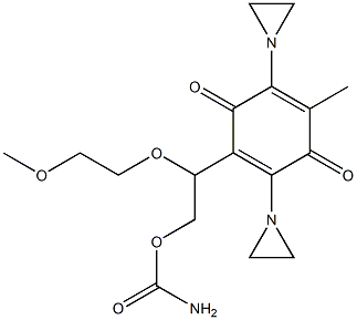 2,5-Bis(1-aziridinyl)-3-[1-(2-methoxyethoxy)-2-carbamoyloxyethyl]-6-methyl-1,4-benzoquinone 结构式