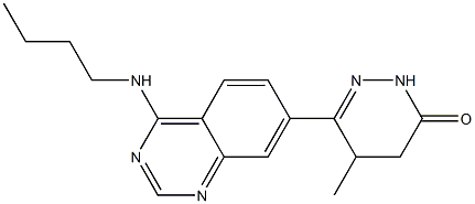 4,5-Dihydro-5-methyl-6-(4-butylaminoquinazolin-7-yl)pyridazin-3(2H)-one 结构式