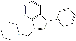 1-Phenyl-3-(piperidinomethyl)-1H-indole 结构式