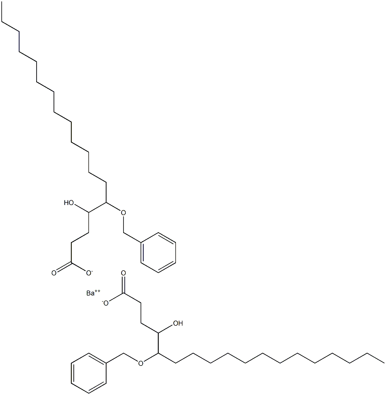 Bis(5-benzyloxy-4-hydroxystearic acid)barium salt 结构式