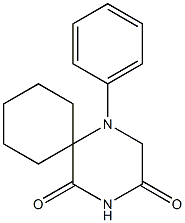 1-Phenyl-1,4-diazaspiro[5.5]undecane-3,5-dione 结构式