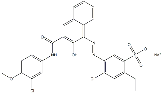 4-Chloro-2-ethyl-5-[[3-[[(3-chloro-4-methoxyphenyl)amino]carbonyl]-2-hydroxy-1-naphtyl]azo]benzenesulfonic acid sodium salt 结构式