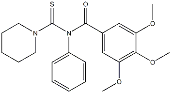 N-(3,4,5-Trimethoxybenzoyl)-N-phenyl-1-piperidinecarbothioamide 结构式