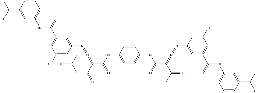 3,3'-[2-(1-Chloroethyl)-1,4-phenylenebis[iminocarbonyl(acetylmethylene)azo]]bis[N-[3-(1-chloroethyl)phenyl]-5-chlorobenzamide] 结构式