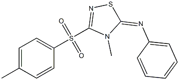 5-(Phenylimino)-4-methyl-3-tosyl-4,5-dihydro-1,2,4-thiadiazole 结构式