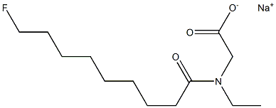 N-Ethyl-N-(9-fluorononanoyl)glycine sodium salt 结构式