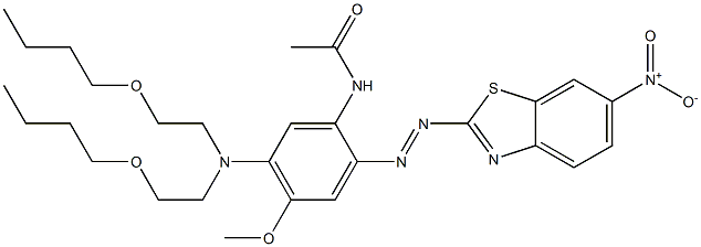 5'-[Bis(2-butoxyethyl)amino]-2'-[(6-nitrobenzothiazol-2-yl)azo]-4'-methoxyacetanilide 结构式