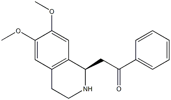 (1R)-1-[(Phenyl)carbonylmethyl]-6,7-dimethoxy-1,2,3,4-tetrahydroisoquinoline 结构式