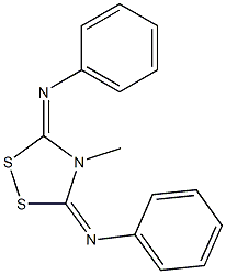 3-Phenylimino-4-methyl-5-phenylimino-1,2,4-dithiazolidine 结构式