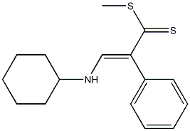 3-(Cyclohexylamino)-2-phenylpropenedithioic acid methyl ester 结构式