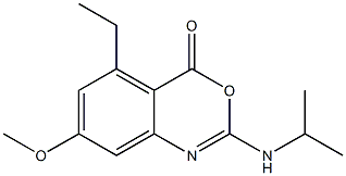 2-Isopropylamino-5-ethyl-7-methoxy-4H-3,1-benzoxazin-4-one 结构式