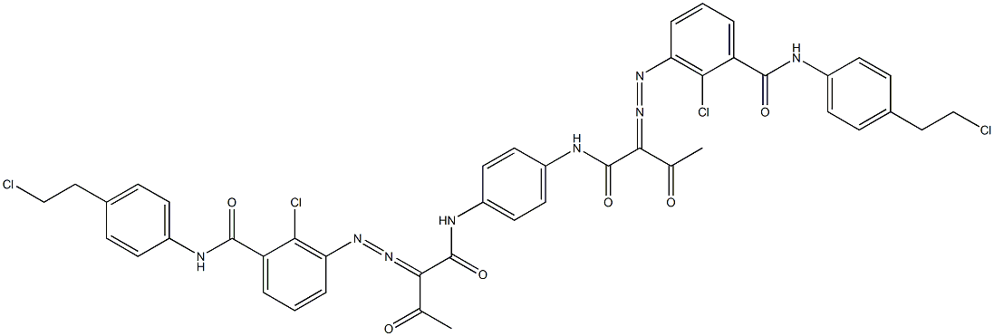 3,3'-[1,4-Phenylenebis[iminocarbonyl(acetylmethylene)azo]]bis[N-[4-(2-chloroethyl)phenyl]-2-chlorobenzamide] 结构式