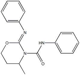 2-Phenylimino-3-(phenylaminocarbonyl)-4-methyltetrahydro-2H-1,3-oxazine 结构式