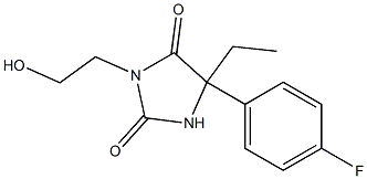 5-Ethyl-5-(p-fluorophenyl)-3-(2-hydroxyethyl)hydantoin 结构式