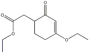 2-Oxo-4-ethoxy-3-cyclohexene-1-acetic acid ethyl ester 结构式