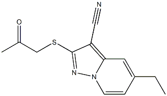 2-[[(Methylcarbonyl)methyl]thio]-5-ethyl-pyrazolo[1,5-a]pyridine-3-carbonitrile 结构式