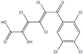 (2E,4E)-2-Hydroxy-3,4,5-trichloro-6-oxo-6-(2,4,5-trichlorophenyl)-2,4-hexadienoic acid 结构式