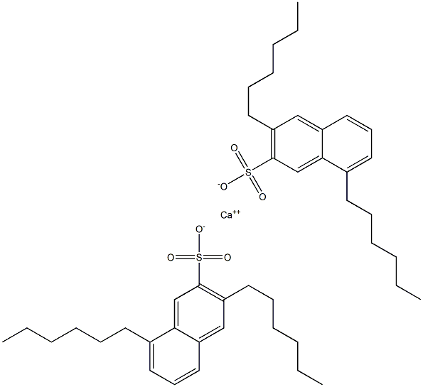 Bis(3,8-dihexyl-2-naphthalenesulfonic acid)calcium salt 结构式