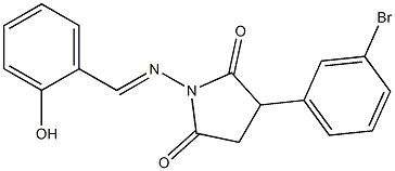 2-(m-Bromophenyl)-N-(o-hydroxybenzylideneamino)succinimide 结构式