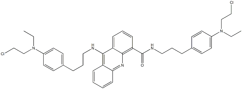 N-[3-[4-[N-(2-Chloroethyl)ethylamino]phenyl]propyl]-9-[3-[4-[N-(2-chloroethyl)ethylamino]phenyl]propylamino]acridine-4-carboxamide 结构式
