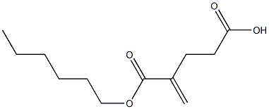 2-Methyleneglutaric acid hydrogen 1-hexyl ester 结构式