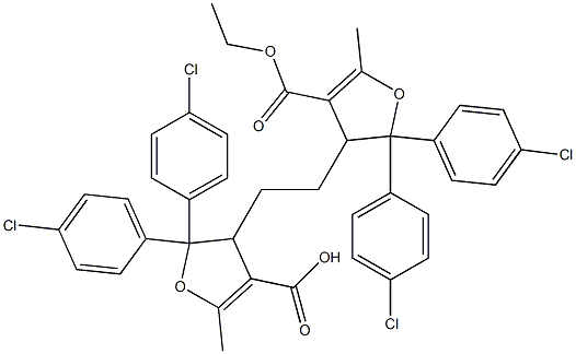 3,3'-(Ethylene)bis[2,3-dihydro-5-methyl-2,2-bis(4-chlorophenyl)furan-4-carboxylic acid ethyl] ester 结构式