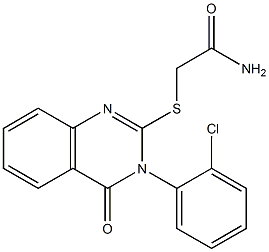 2-(2-Amino-2-oxoethylthio)-3-(2-chlorophenyl)-quinazolin-4(3H)-one 结构式