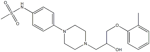 1-[4-[4-(Methylsulfonylamino)phenyl]-1-piperazinyl]-3-(2-methylphenoxy)-2-propanol 结构式