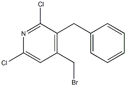 2,6-Dichloro-3-benzyl-4-(bromomethyl)pyridine 结构式