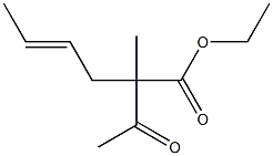 (E)-2-Methyl-2-acetyl-4-hexenoic acid ethyl ester 结构式