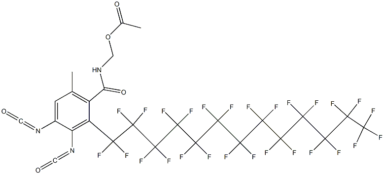 N-(Acetyloxymethyl)-2-(heptacosafluorotridecyl)-3,4-diisocyanato-6-methylbenzamide 结构式