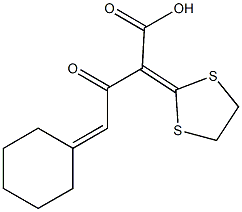 2-(1,3-Dithiolan-2-ylidene)-3-oxo-4-cyclohexylidenebutanoic acid 结构式