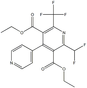 2-Difluoromethyl-6-(trifluoromethyl)-4-(4-pyridinyl)pyridine-3,5-dicarboxylic acid diethyl ester 结构式