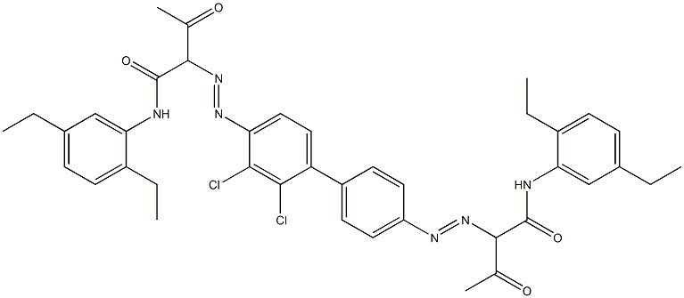 4,4'-Bis[[1-(2,5-diethylphenylamino)-1,3-dioxobutan-2-yl]azo]-2,3-dichloro-1,1'-biphenyl 结构式