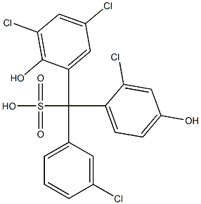 (3-Chlorophenyl)(2-chloro-4-hydroxyphenyl)(3,5-dichloro-2-hydroxyphenyl)methanesulfonic acid 结构式