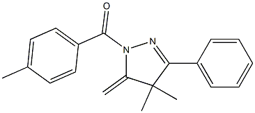 1-(4-Methylbenzoyl)-4,4-dimethyl-5-methylene-3-phenyl-1H-pyrazole 结构式