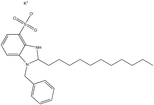 1-Benzyl-2,3-dihydro-2-undecyl-1H-benzimidazole-4-sulfonic acid potassium salt 结构式