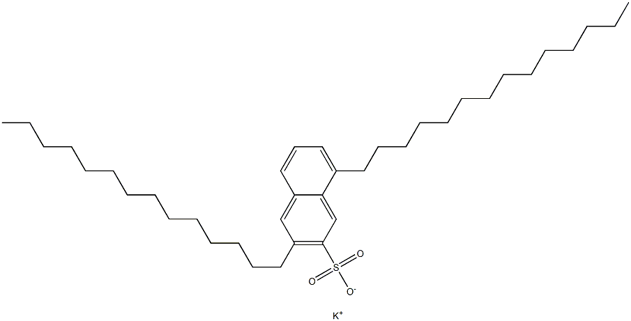 3,8-Ditetradecyl-2-naphthalenesulfonic acid potassium salt 结构式