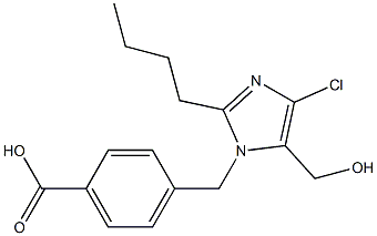 4-(2-Butyl-4-chloro-5-hydroxymethyl-1H-imidazol-1-ylmethyl)benzoic acid 结构式