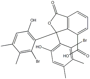 1,1-Bis(2-bromo-6-hydroxy-3,4-dimethylphenyl)-1,3-dihydro-3-oxoisobenzofuran-7-carboxylic acid 结构式