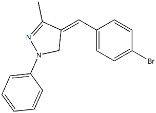 1-Phenyl-3-methyl-4,5-dihydro-4-(4-bromobenzylidene)-1H-pyrazole 结构式